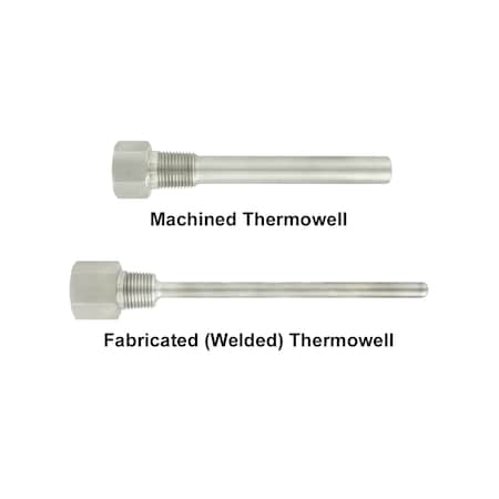 Dwyer Instruments 2-1/2" SS Thermowell with 1/4" NPT internal and 1/2" external thread. TE-TNS-N254N-14